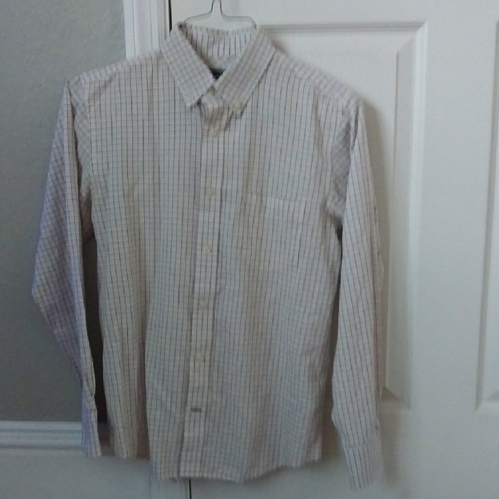 Dockers Men's Striped Button Down Shirt - White and Blue